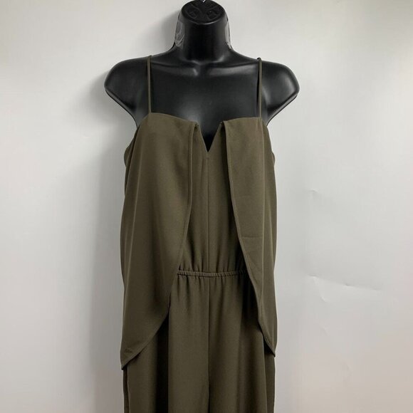 Halston Heritage Women's Stretch Twill Sage Jumpsuit Size Small NWT - Picture 4 of 15